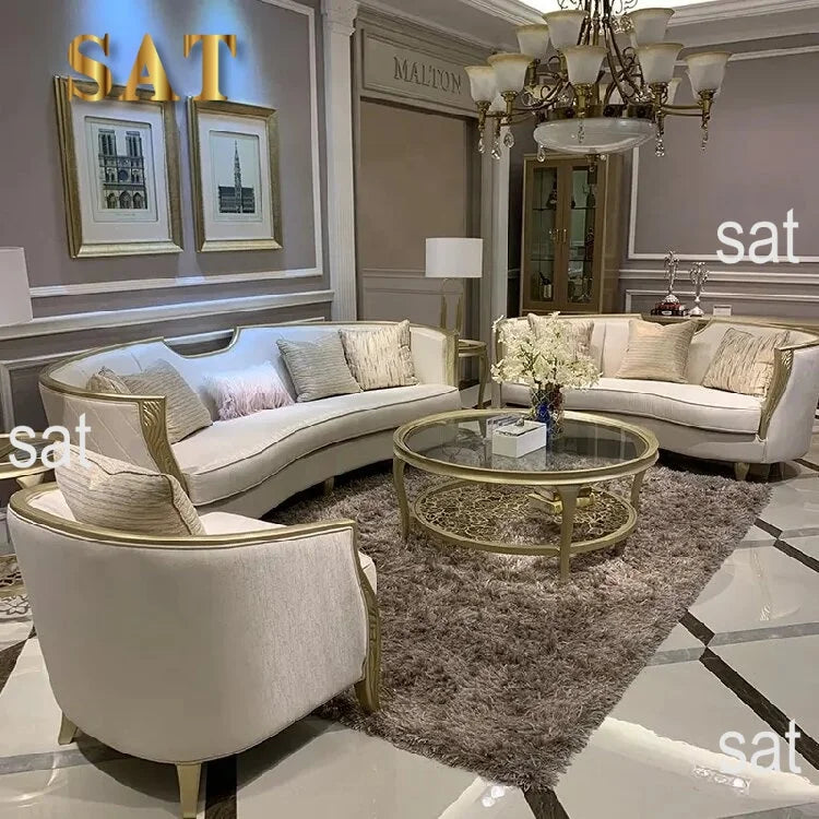 +Hot Selling Luxury Modern Italian Wooden Frame Fabric Living Room Furniture Sofa Set