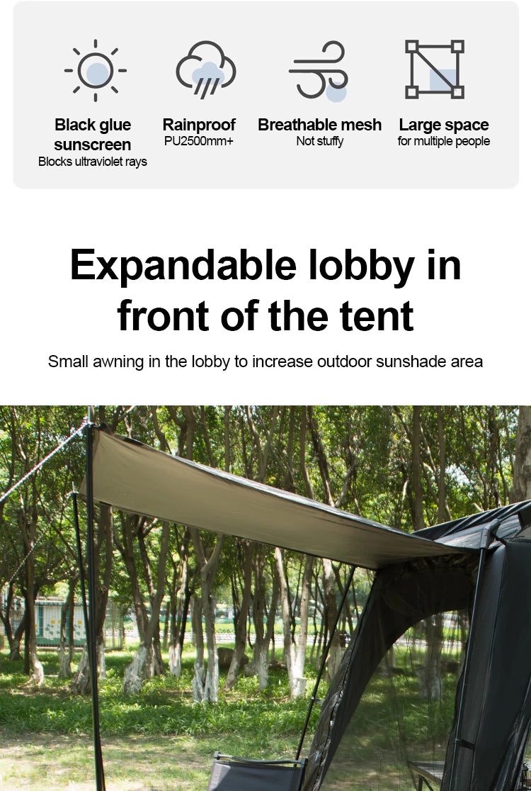 8-12 Family Tent Person Outdoor Camping Double Layers Oversize 2 Rooms Thickened Rainproof Outdoor Family Camp Tour Equipment