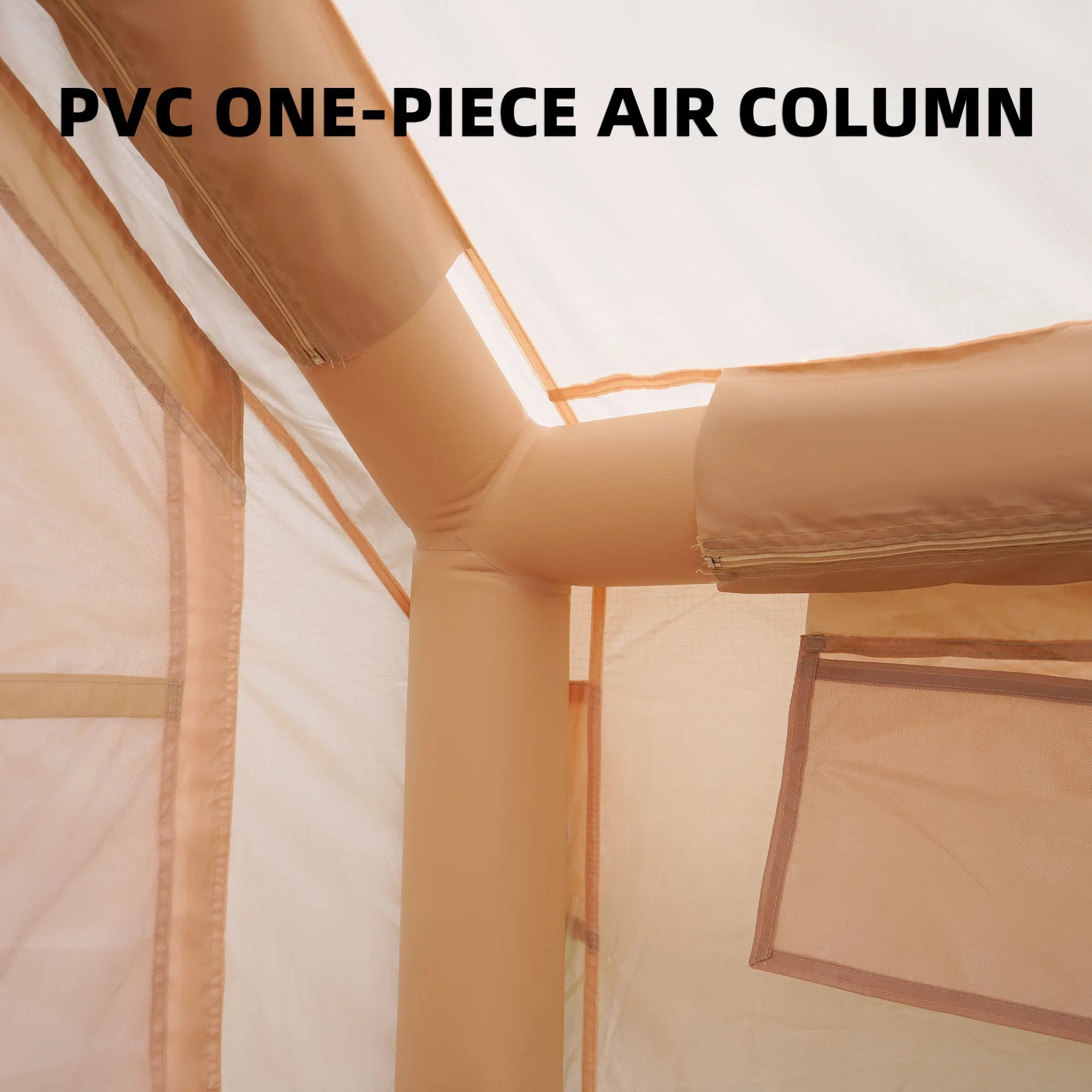 Inflatable Camping Tent with Chimney Window Easy Setup 4-Season Waterproof & Windproof Air Tent for Glamping Includes Hand Pump