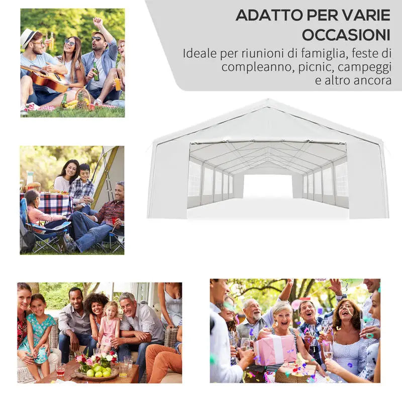 40'x20' Heavy Duty Large Party Tent & Carport with Removable Sidewalls, Windows, Portable Garage Canopy Tent, Sun Shade Shelter for Parties Wedding Outdoor Events, White