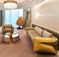 mz-Luxury Furniture Italian High-end Luxury Gold Stainless Steel Pattern Sofa Couch Living Room Sofa for Villa~