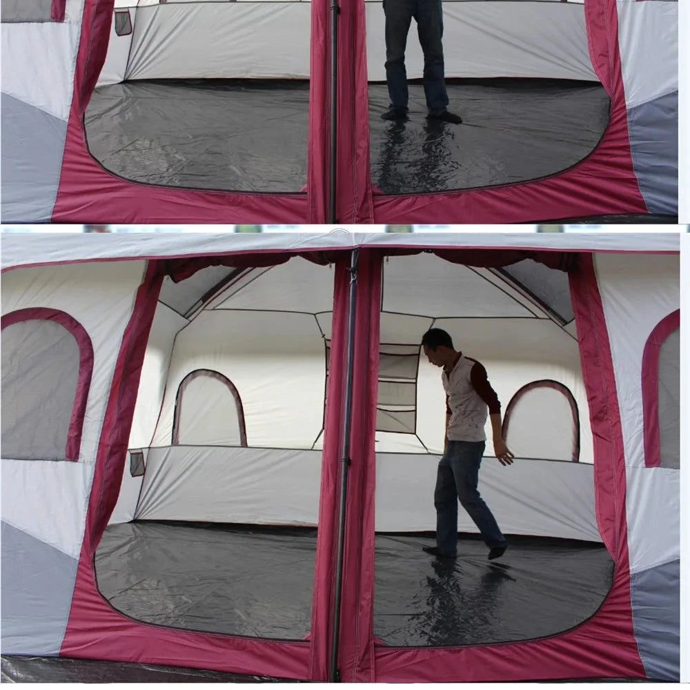 8 10 12 Person Large Family Camping Tent Waterproof Outdoor Cabin Shelter for Spacious Group Camping Events Marquee