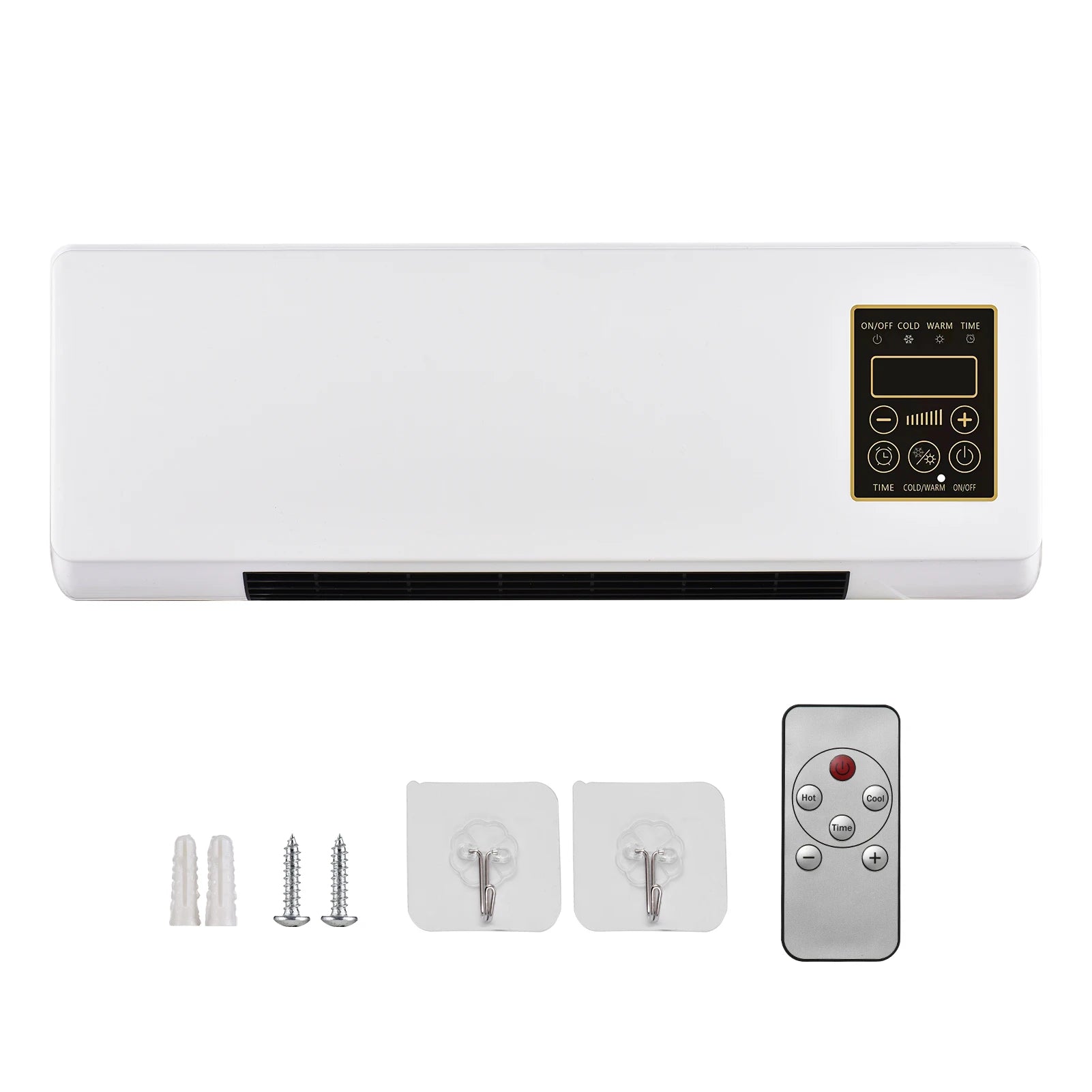 Cold and Warm Dual Purpose Air Conditioner Heater and fan Combo Wall Mounted Desktop 2in1 Fan Timing Function Heating and Cool