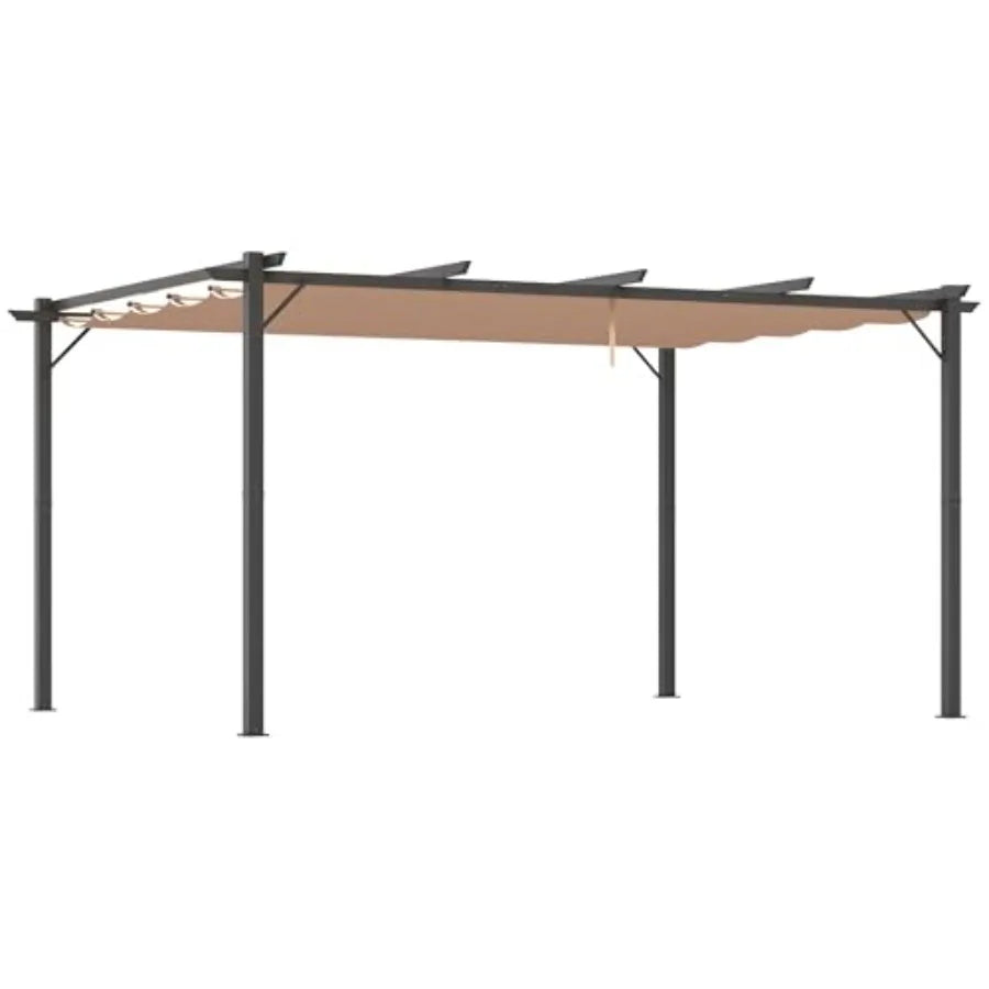Patio Pergola with Retractable Pergola  Backyard Shade Shelter for Porch Outdoor Party Garden Grill Gazebo