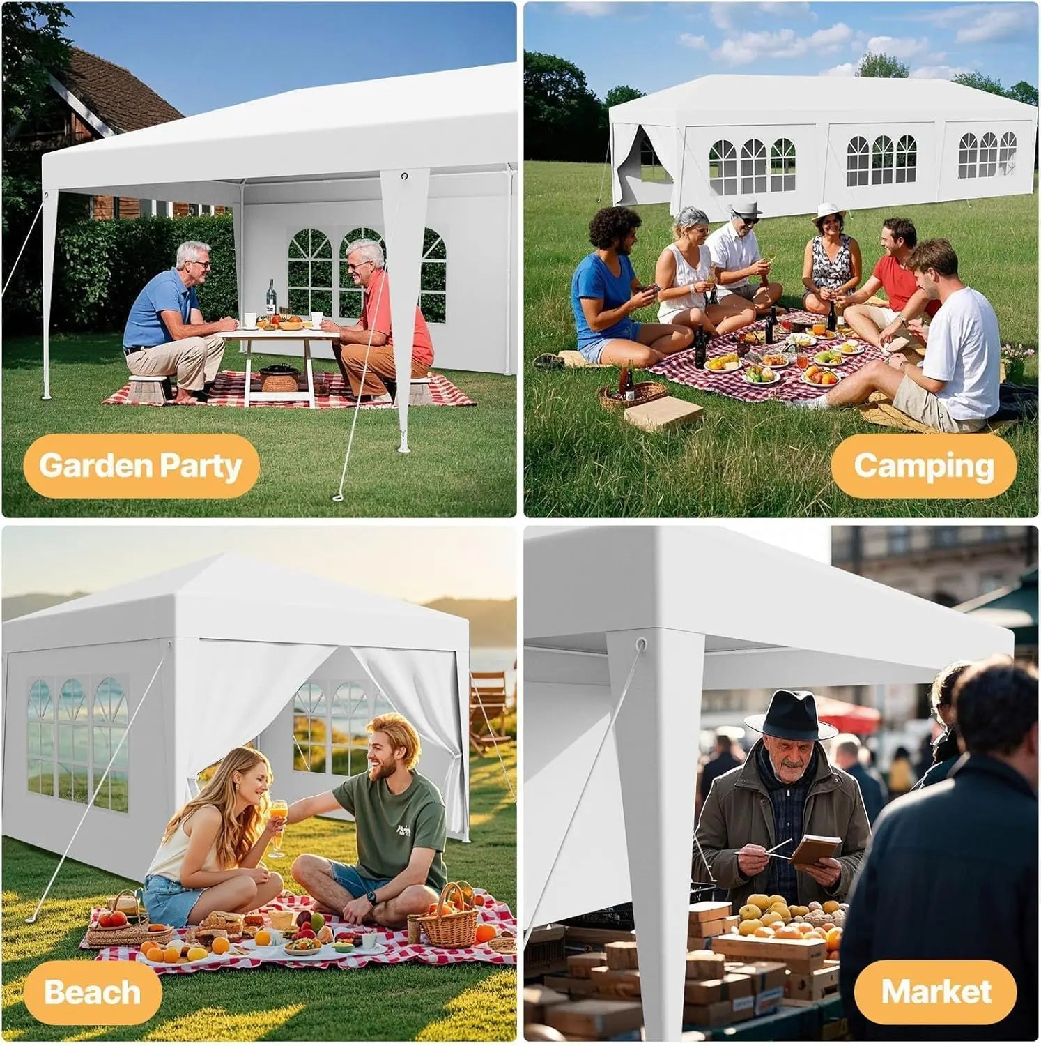 10x30 FT Outdoor Heavy Duty Party Tent, Wedding Canopy Tents with Removable Sidewalls, for Parties, Canopy Event Tent, Custom