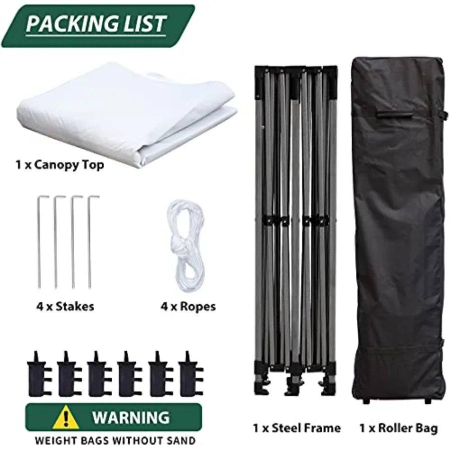 Festival event outdoor canopy: 10' x 20' pop-up tent, commercial-grade polyester fabric, black, instant setup with roller bag a