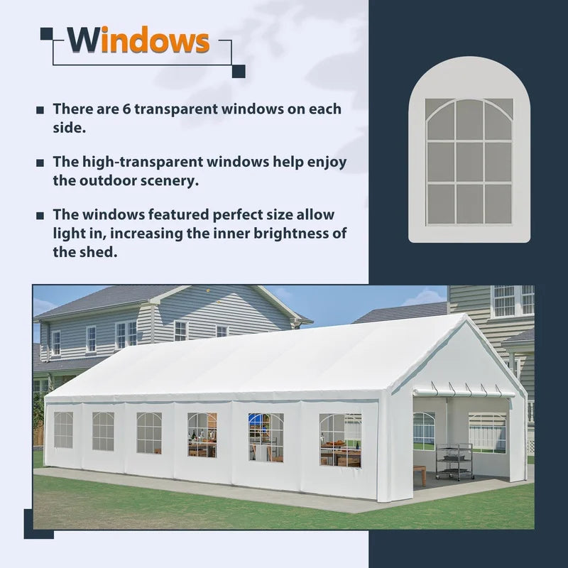 Heavy Duty 20x40FT Outdoor Party Tent with Removable Sidewalls, Carry Bags, Ideal for Weddings, Events, Camping, Patio, and Garden Use