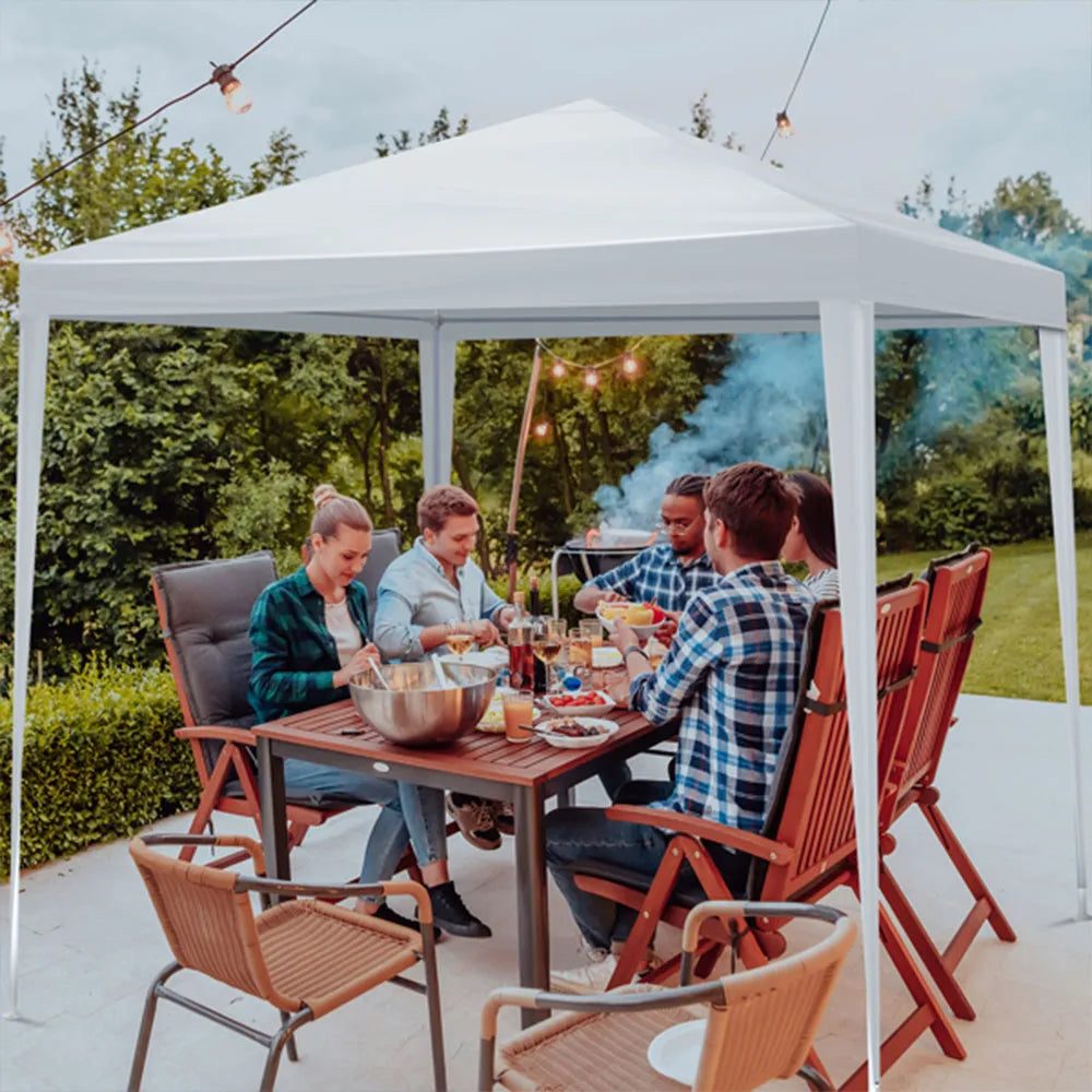 Gazebo de jardin extérieur de 6,5x6,5 pieds, tente de fête de mariage, chapiteau avec 4 parois latérales amovibles