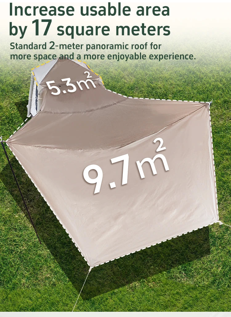 Outdoor Park Camping Glamping Tent Multi-person 4-5 People Tent Hiking Mountain Hiker Inflatable Tent Portable Rainproof Tent