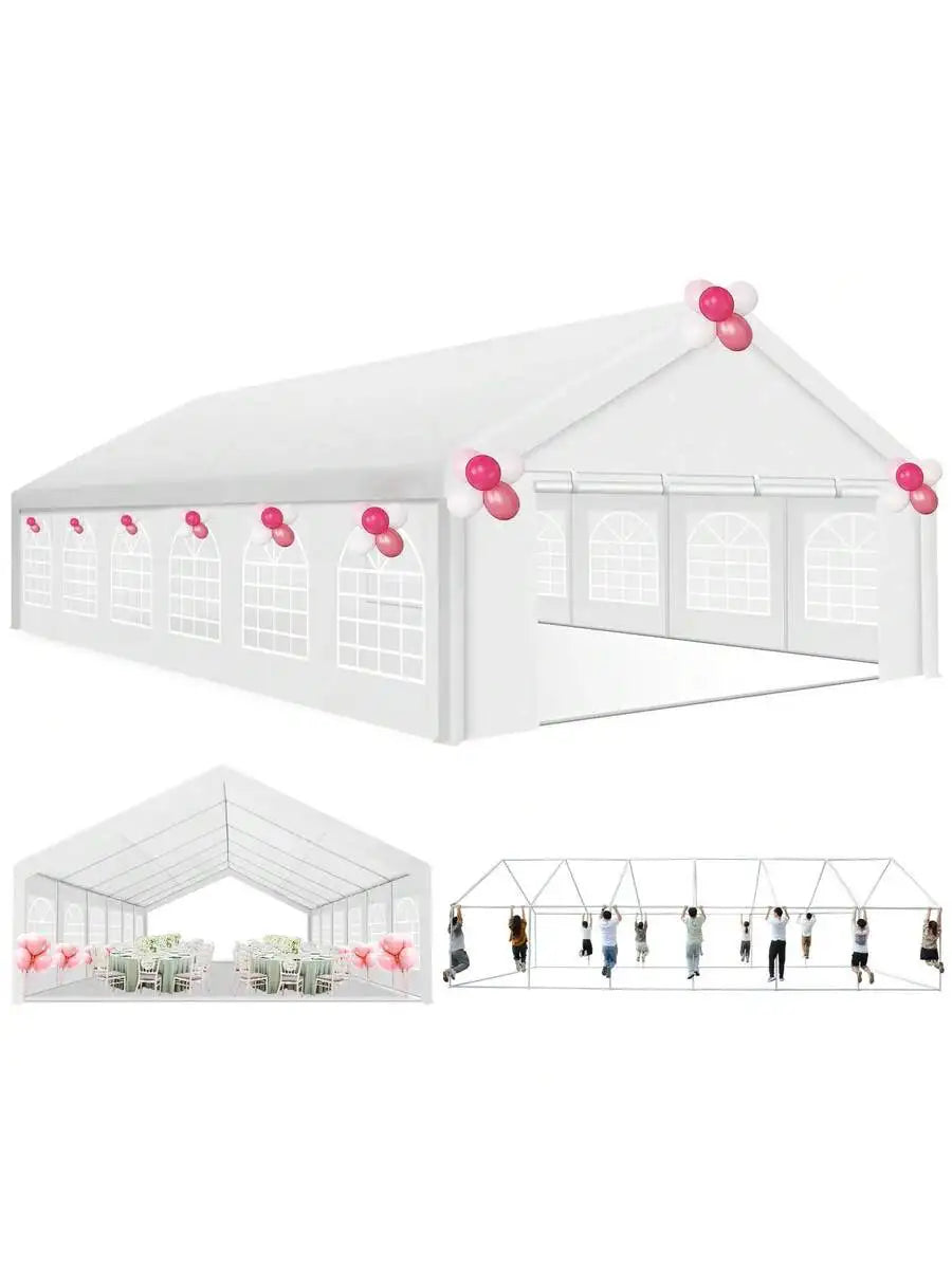20x40 Ft Heavy Duty Outdoor Party Tent With Removable Sidewalls UV50+ Waterproof Canopy