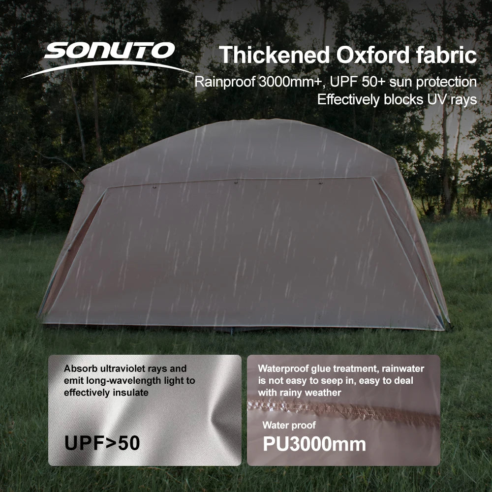 2025 8-12 P Family Camping Tent Extra Large Waterproof Windproof 2 Room Tent with Sun Protection Carry Bag Easy Setup Outdoor
