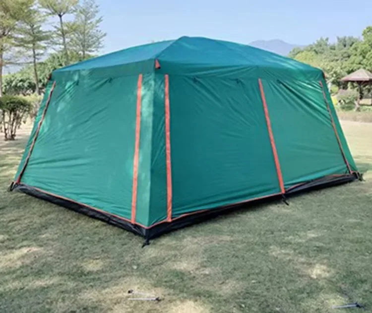 2026New Outdoor 8-12 People Double Rain And Sun Protection Family Road Trip Picnic Camping Two Rooms Tent