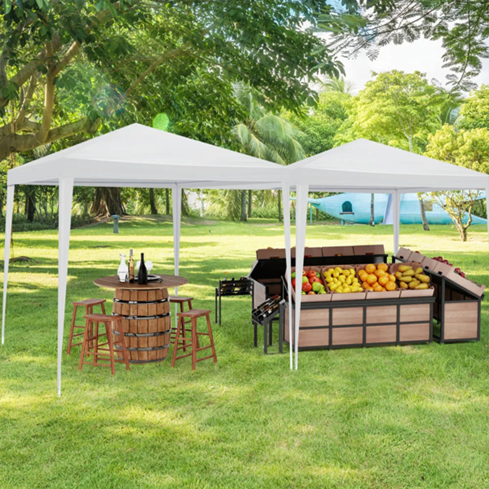Gazebo de jardin extérieur de 6,5x6,5 pieds, tente de fête de mariage, chapiteau avec 4 parois latérales amovibles