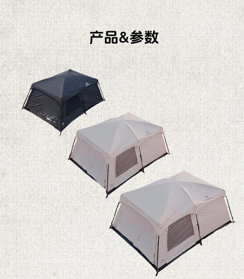 MOUNTAINHIKER Camping Family luxury Tent 3-12 Person Double Layers Oversize 2 Rooms Thickened Rainproof Outdoor Tour Equipment