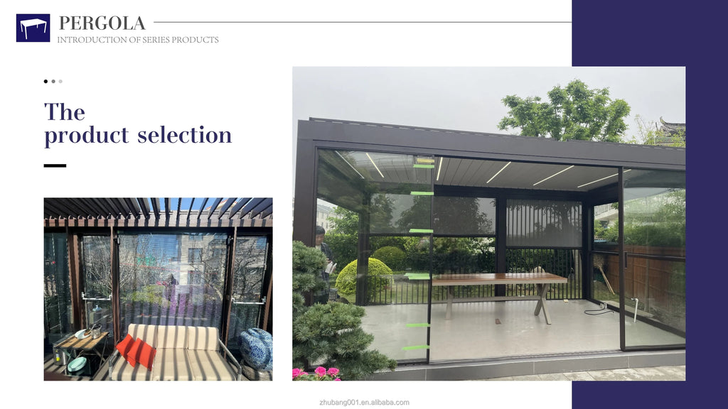 Waterproof Motorized Gazebo Pergola Set 3x3 3x4 5x4 4x6 Garden Sunshade Retractable Outdoor Aluminium for Backyard Powder Coated