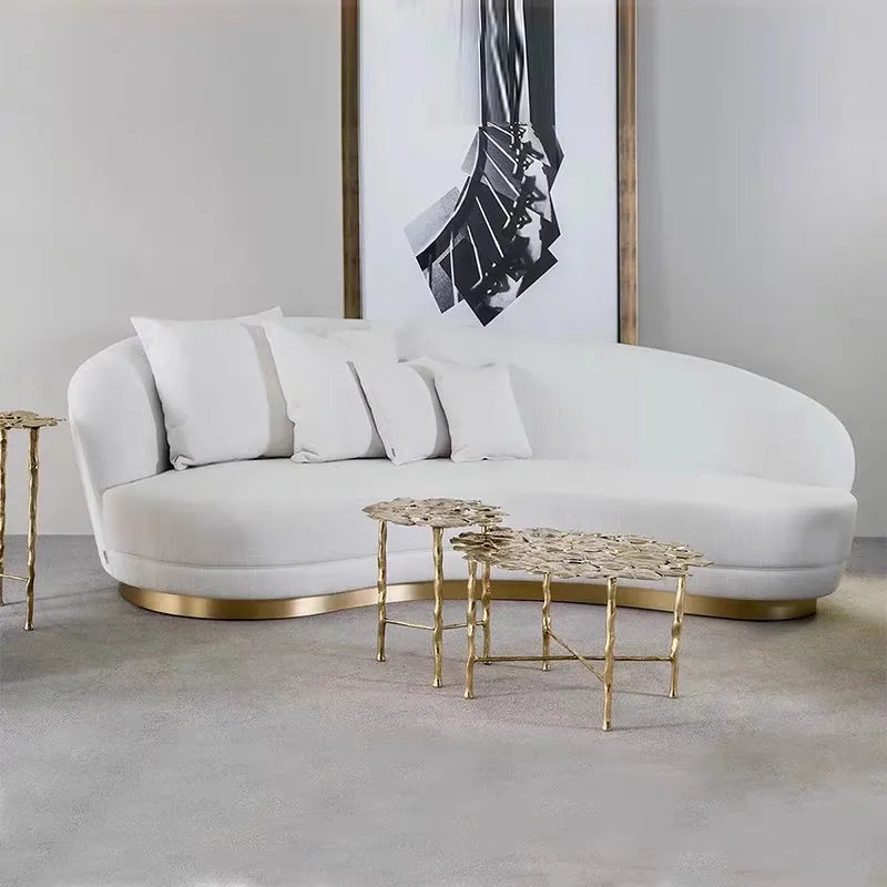 Simple clubhouse reception creative special-shaped light luxury beauty salon clothing store curved sofa
