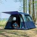 6 Person Blackout Design Camping Tent, 60s Easy Setup Instant Cabin Tent for Family with Rainfly, Water-Resistant, 9' x 9' x 72