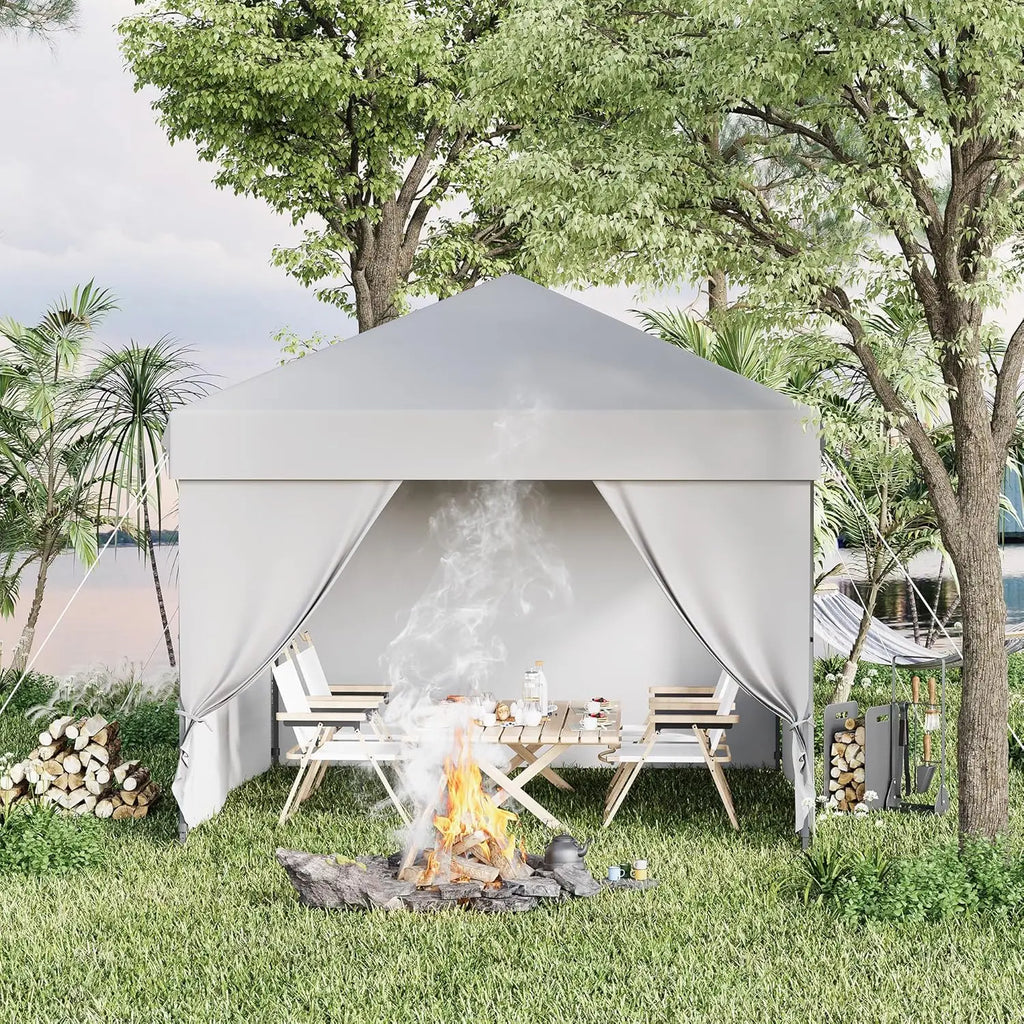 10x10 FT Pop Up Canopy Tent with Sidewalls, Heavy Duty Commercial Instant Shelter, Adjustable Waterproof Outdoor Gazebo with Carry Bag for Events, Parties, Markets