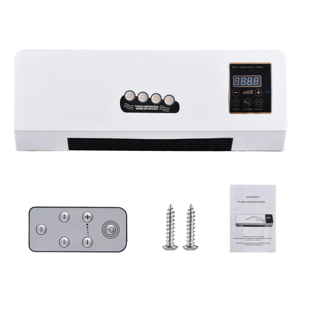 2 in 1 Wall-mounted Air Conditioner Electric Heating Fan with Remote Control Hot Wind Natural Wind Simple Air Conditioner Fan