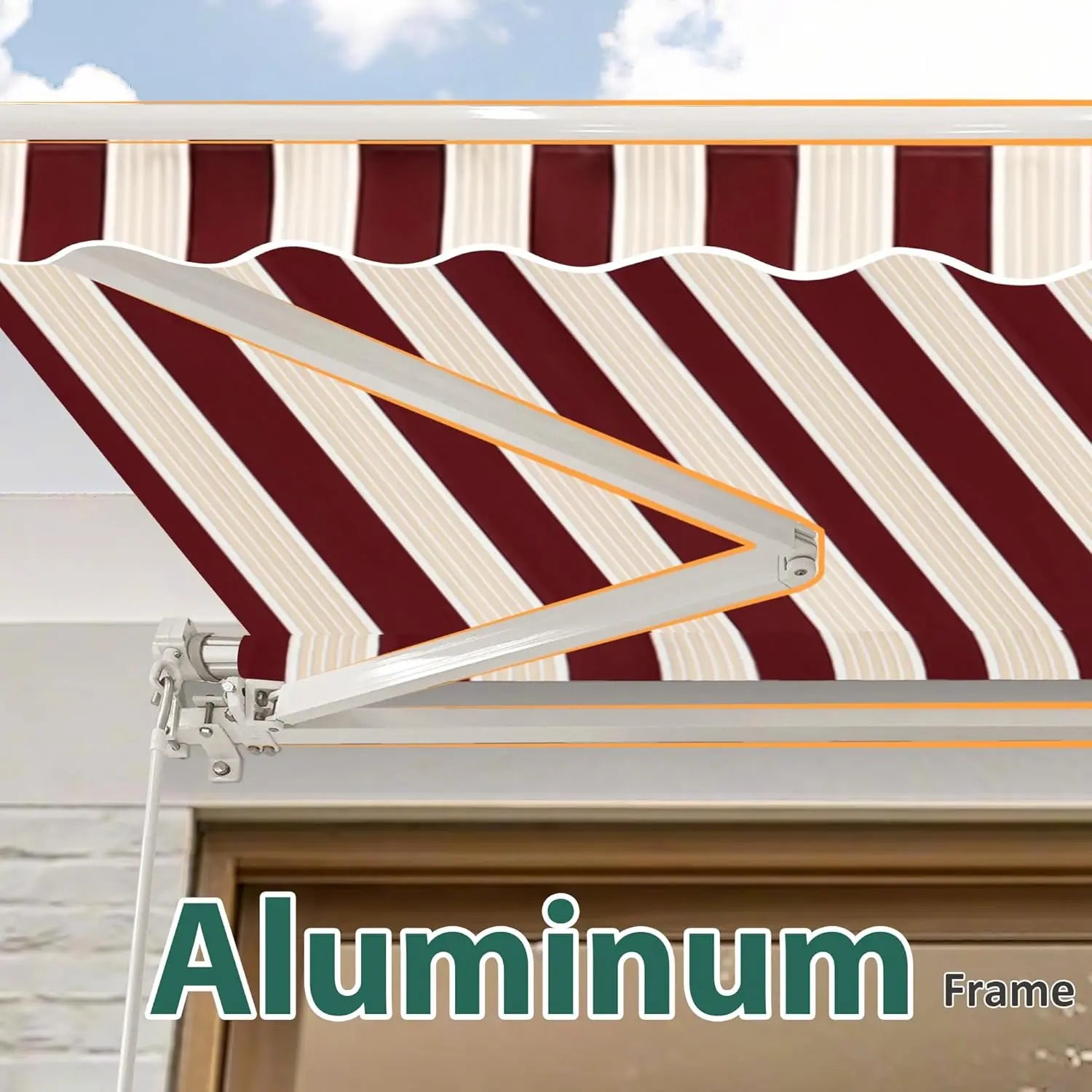 9.9x7.8 Feet Manual Retractable Patio Door Window Awning Sunshade Shelter Outdoor Canopy, Customized