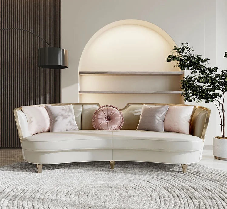 mz- Modern Modular Sectional Sofa Luxury Gold Sofa Set Furniture American Curved Upholstery Living Room Sofas for Home Hotel~
