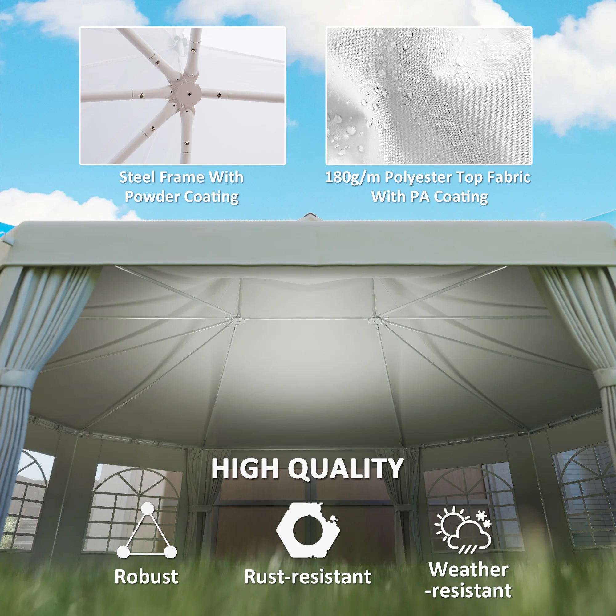 Outsunny 29' x 21' Canopy Party Event Tent with 2 Pull-Back Doors, White