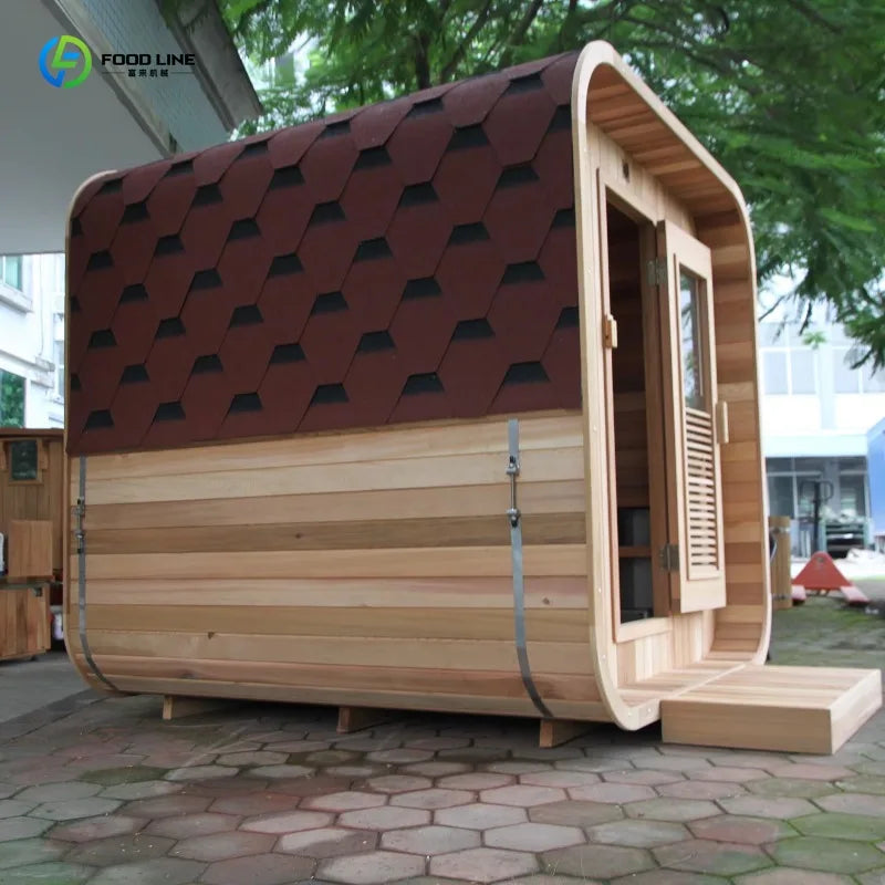 Sauna personnalisé en bois traditionnel pour 2-3 personnes, en cèdre rouge et en hemlock canadien, pour l'extérieur