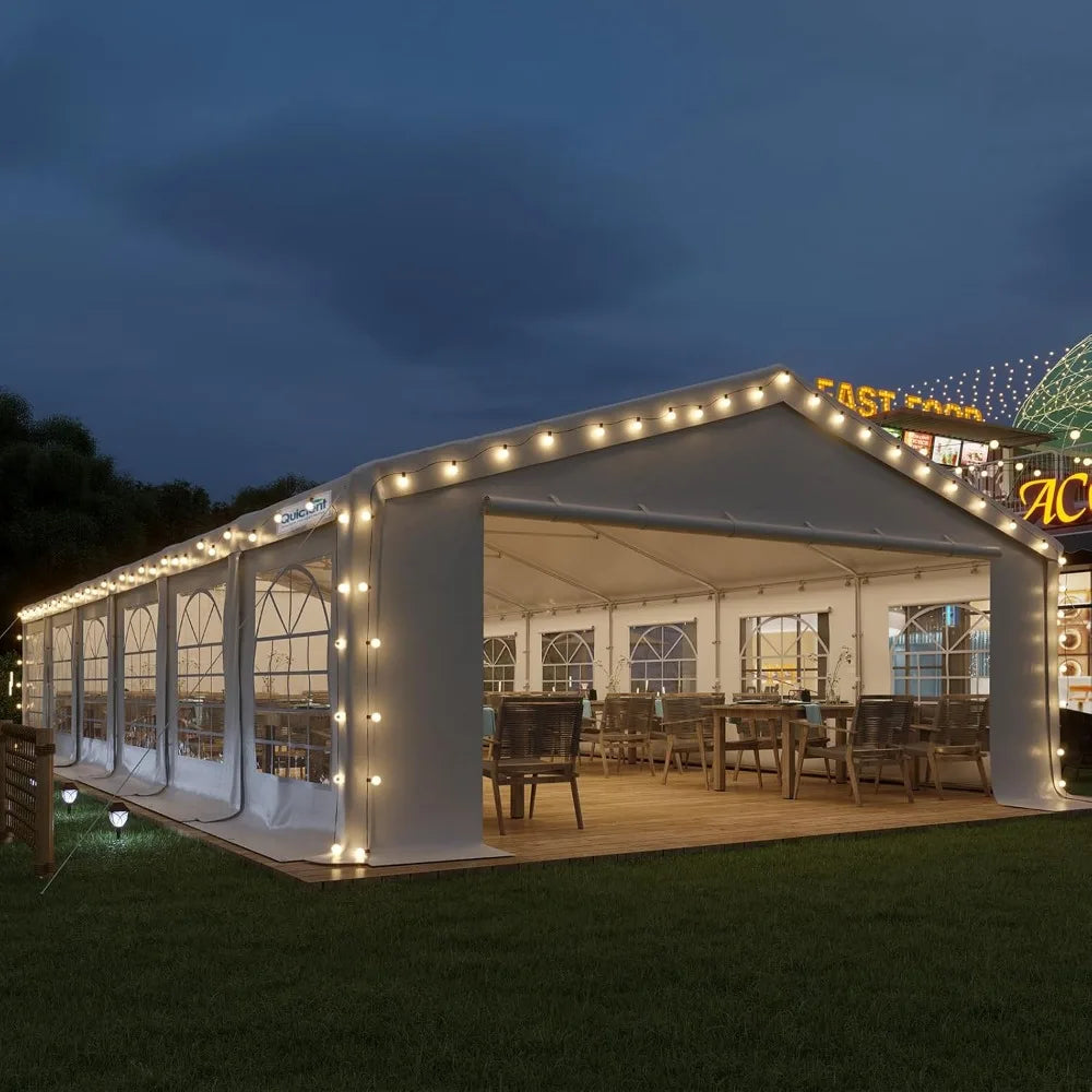 20x40 Party Tent Heavy Duty Upgrade PVC Fire Retardent Vinyl Outdoor Gazebo Wedding Canopy Carport Shelter BBQ Tents