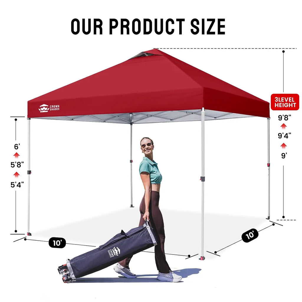 10x10 Pop Up Canopy - Beach Tent with One Push Setup - Easy Outdoor Sun Shade for Events, Parties, Camping - Gazebo, Customized