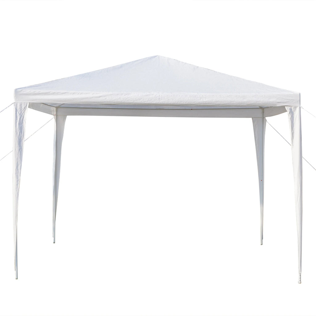 3 x 3 m Waterproof Tent with Spiral Tubes PE Cloth Iron Frame Outdoor Party Wedding Gazebo Heavy Duty Easy Setup White