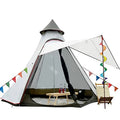 Family outdoor camping tent, polyester, gray, 12'x10'x8' dome shape with double layers for 4-season use, waterproof, anti-UV, w