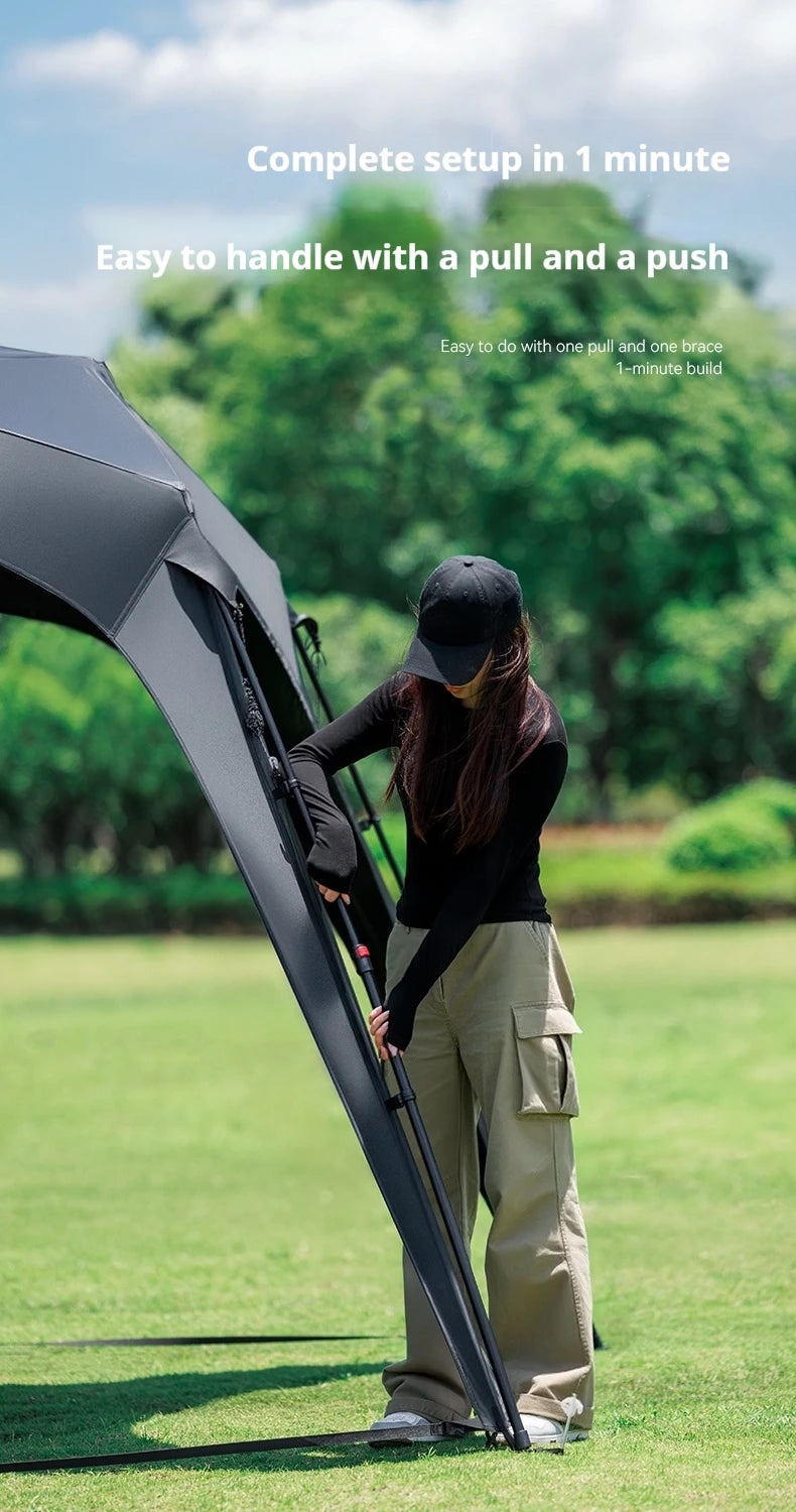 Naturehike BLACKDOG Camping Dome Tent Sunshade 150D Oxford Cloth Combination Buckle or Zipper Outdoor Travel Tent With Chimney