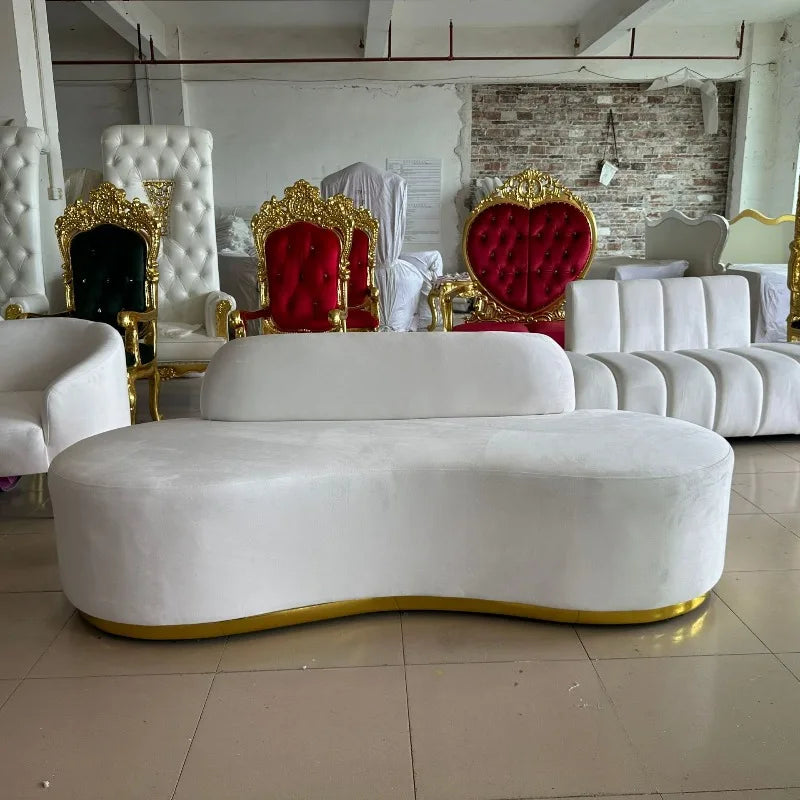 Customized special-shaped fabric sofa Office reception sofa Living room light luxury wedding sofa
