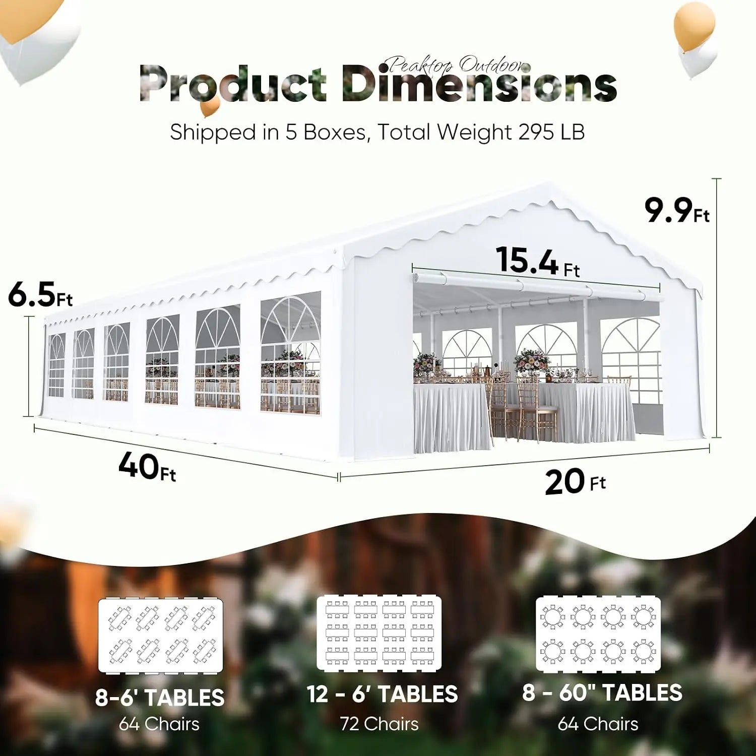 20x40 Party Tent Heavy Duty Wedding Gazebo Shelter Canopy with Bags