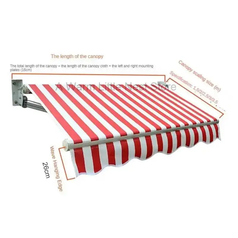 Retractable Gazebos Hand-cranked Awning Outdoor Balcony Window Shop Sunshade Tent Courtyard Sun Protection and Rainproof Pergola