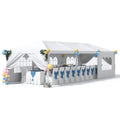Abri de jardin 10x30 avec 6 parois latérales amovibles, gazebo robuste pour terrasse, camping, fêtes, mariages, événements, personnalisable