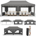 Tente pop-up 10x20 pieds avec 6 parois latérales, tente de réception robuste, hauteur réglable, grand gazebo commercial, protection solaire