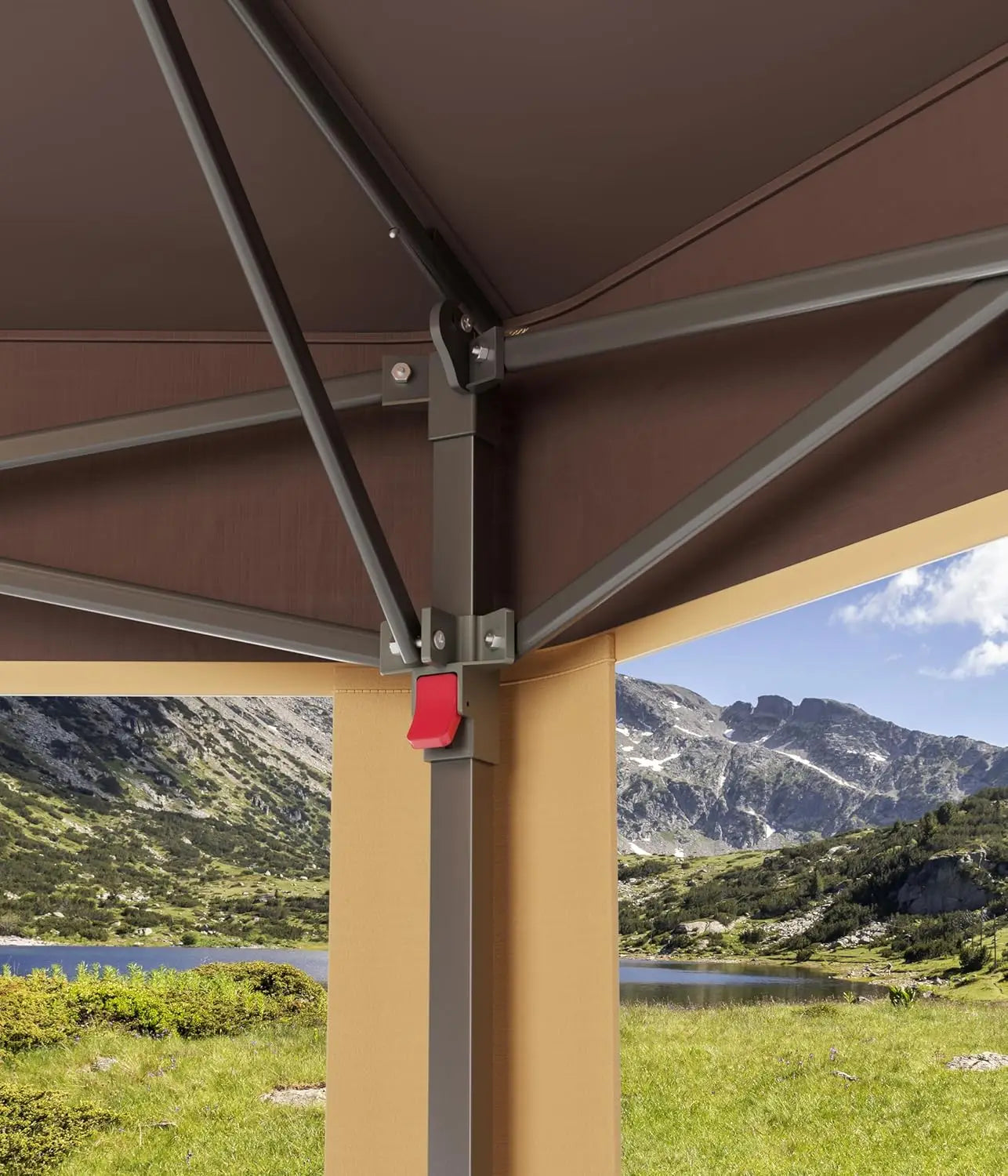 Tonnelle pop-up robuste 13x13 pieds à 6 côtés – Toit à double ventilation, fenêtres en maille, moustiquaire, réglable, personnalisable