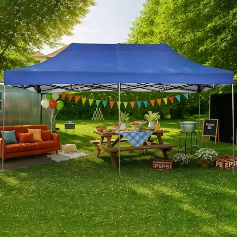 10x20 Feet Pop up  Tent Folding Heavy Duty Height Adjustable Shelter Gazebos with Wheeled Bag