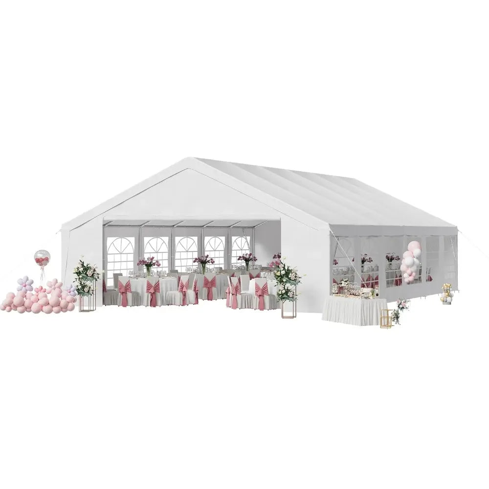 20x40 Waterproof Party Tent Removable Sidewalls Roll-up Door Steel Frame Outdoor Wedding BBQ Custom