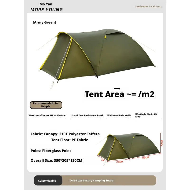 Portable Lightweight Instant Pop Up Small Outdoor Tent Windproof Waterproof Sun Shade Camping Tent for Beach and Park Leisure