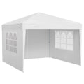 10x10 FT Pop Up Canopy Portable Gazebo with 3 Sidewalls and 2 Ventilated Windows Height Adjustable Outdoor Shelter Tent in Whit