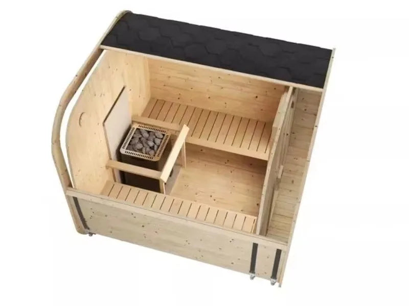 Sauna personnalisé en bois traditionnel pour 2-3 personnes, en cèdre rouge et en hemlock canadien, pour l'extérieur