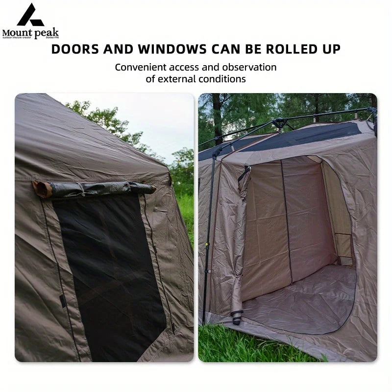 Mount Peak Automatic Large Camping Tent 3-8 People Quick Set Up Ridge Tent with Canopy, Suitable for Outdoor Wilderness Adventur