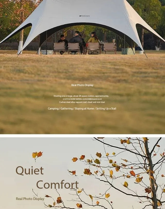 Outdoor Portable Hexagonal Sunshade Canopy Camping Rainproof Quick Setup Sun Shelter Professional Ventilated Outdoor Products