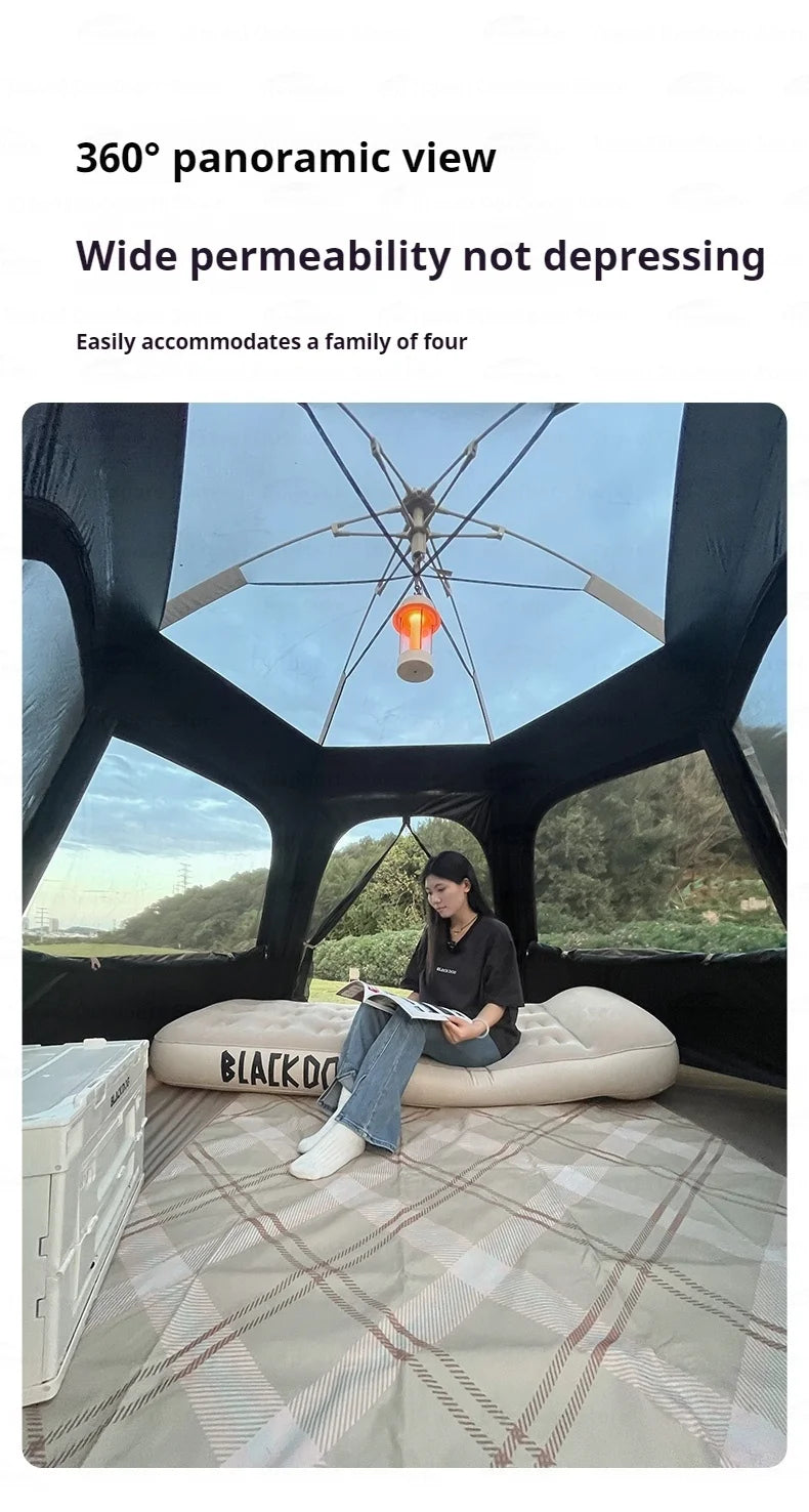 Naturehike BLACKDOG Qiyun 3-Speed Hexagonal Tent Sunscreen Stable Cooling Sensation Strong Wind Resistant Fiber Support With 360