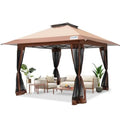 13'x13' Pop up Gazebo  Tent One Person Set up Portable Inst Folding Shelter Outdoor  Tent with Extra Shade for Backyard Patio P
