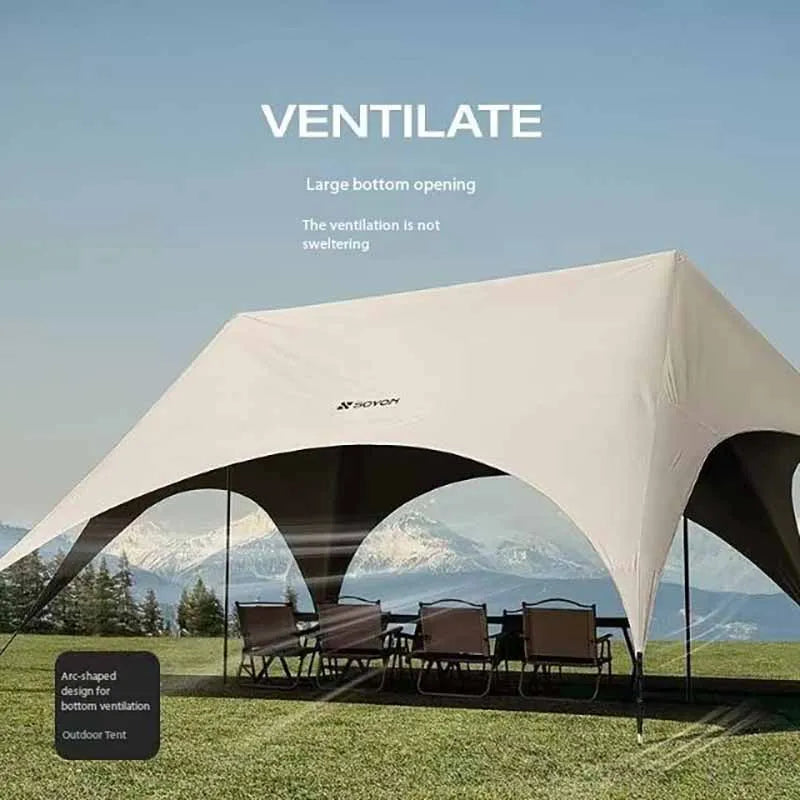 Outdoor Portable Hexagonal Sunshade Canopy Camping Rainproof Quick Setup Sun Shelter Professional Ventilated Outdoor Products