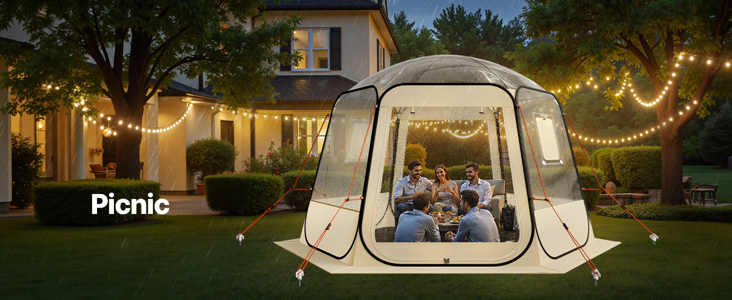 SucceBuy Pop up Bubble Tent Waterproof & UV-Resistant Clear Camping Tent Shelter Outdoor Garden Dome Igloo Tents with Windows