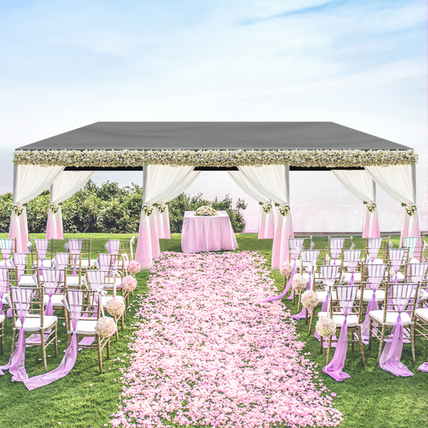 10'x30' Outdoor Party Tent with 8 Removable Sidewalls, Waterproof Canopy Patio Wedding Gazebo Black
